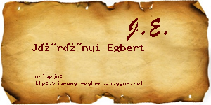 Járányi Egbert névjegykártya